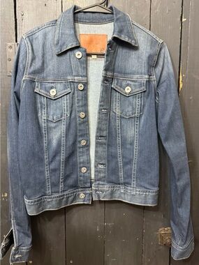 AG Adriano Goldschmied Robyn Denim Jacket Torrent Stretch Trucker Size S Excelle